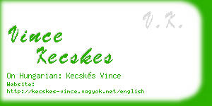 vince kecskes business card